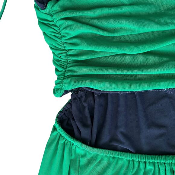 Staud Kanha Reversible Mesh Halter Dress Clover Green Deep Sea Blue Maxi Dress - Picture 11 of 16